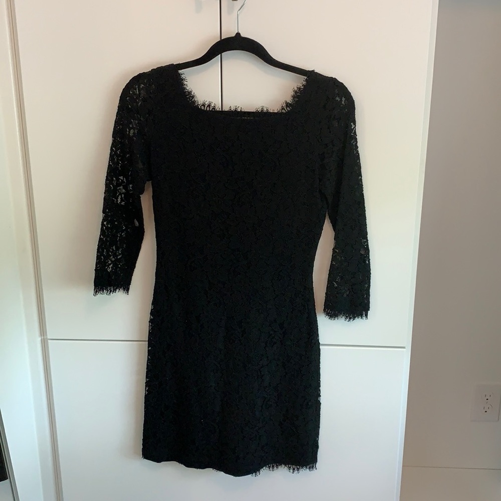 DVF lace dress with exposed zipper